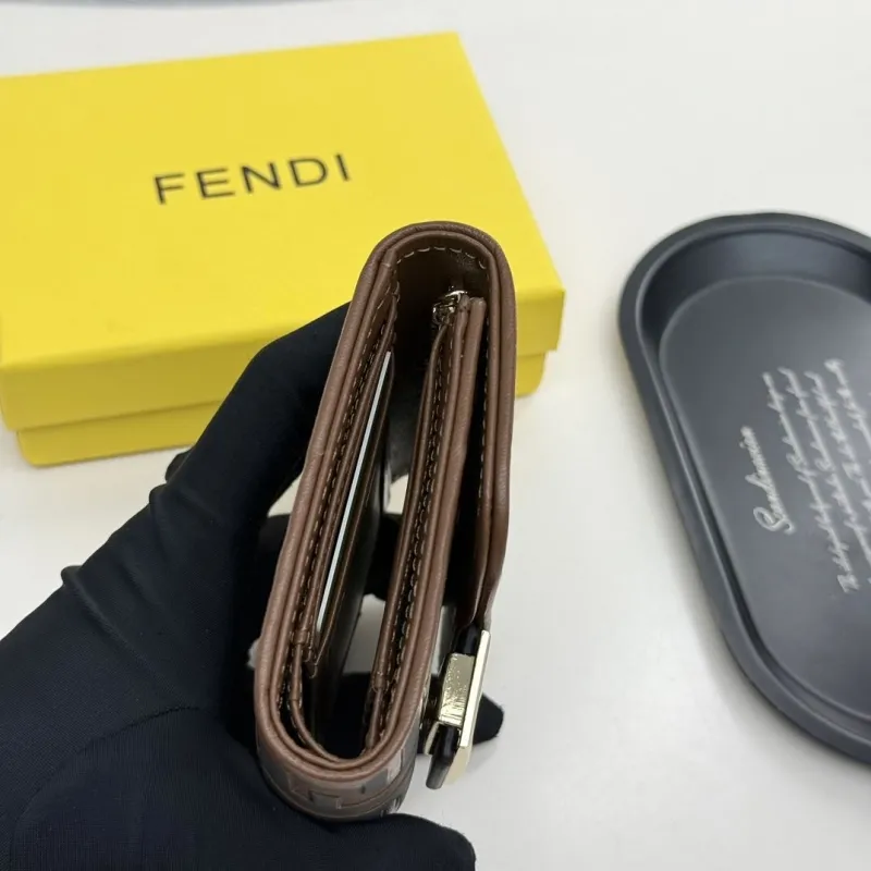 Fendi Brown Black Compact Wallet - Image 5