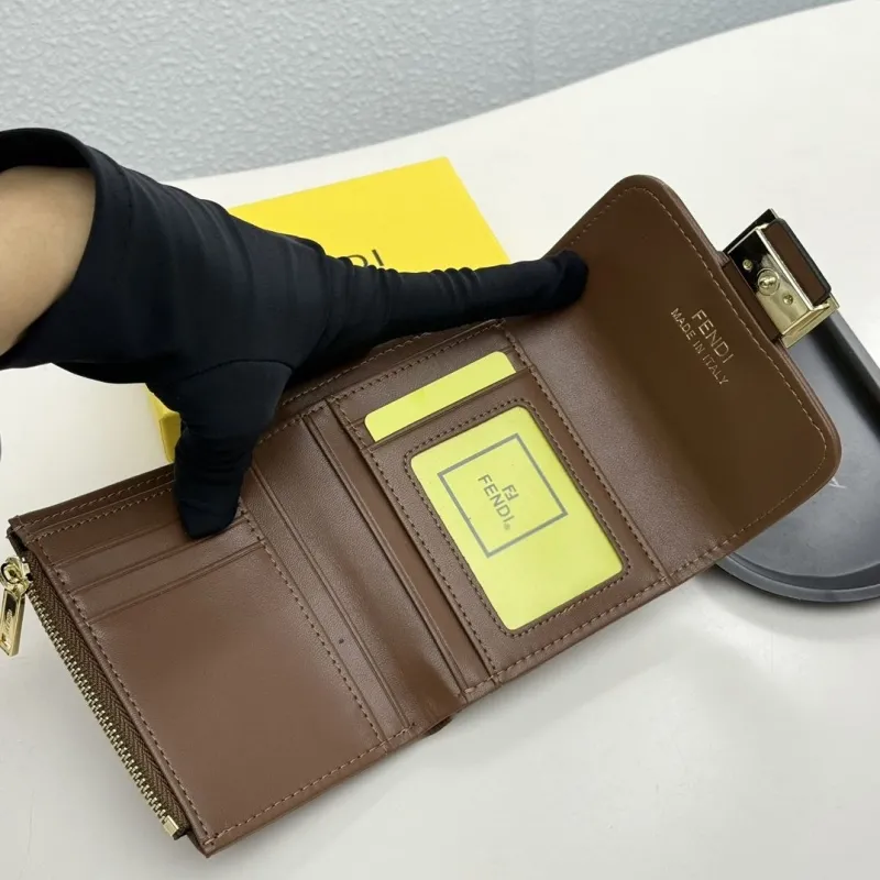 Fendi Brown Black Compact Wallet - Image 6