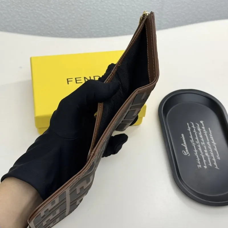 Fendi Brown Black Compact Wallet - Image 8
