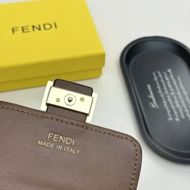 Fendi Brown Black Compact Wallet - Image 9