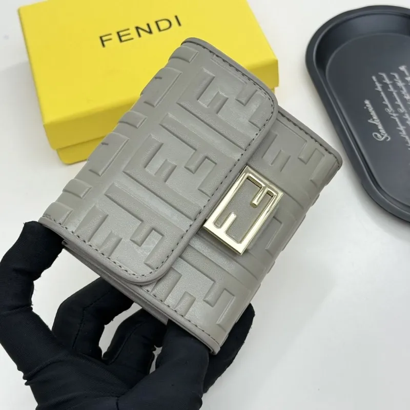 Alternative view of Fendi Gray Monogram Leather Wallet