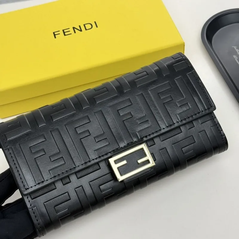 Alternative view of Fendi Black FF Logo Leather Wallet