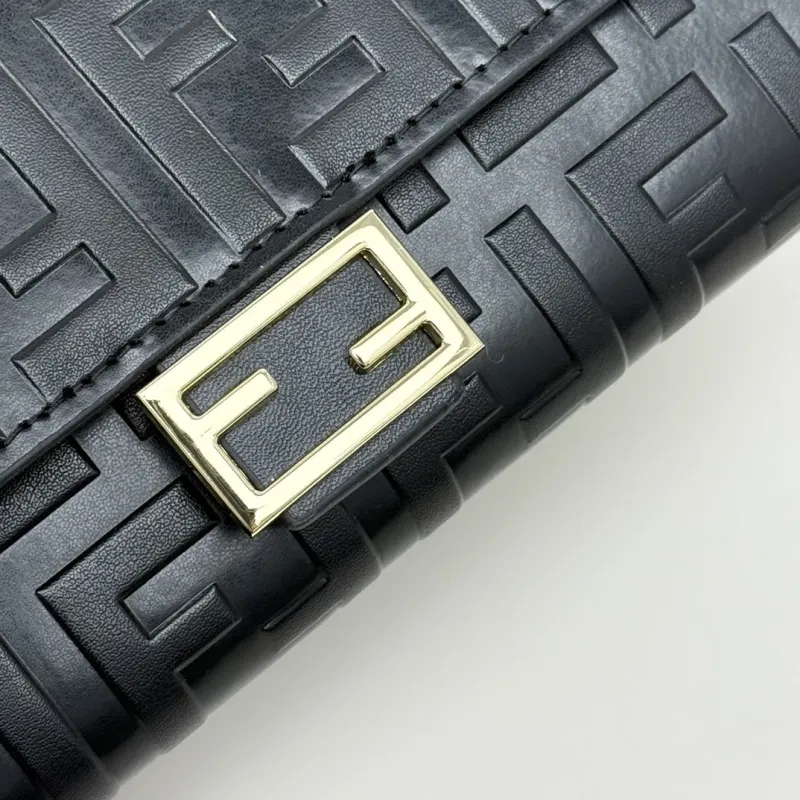 Fendi Black FF Logo Leather Wallet - Image 6