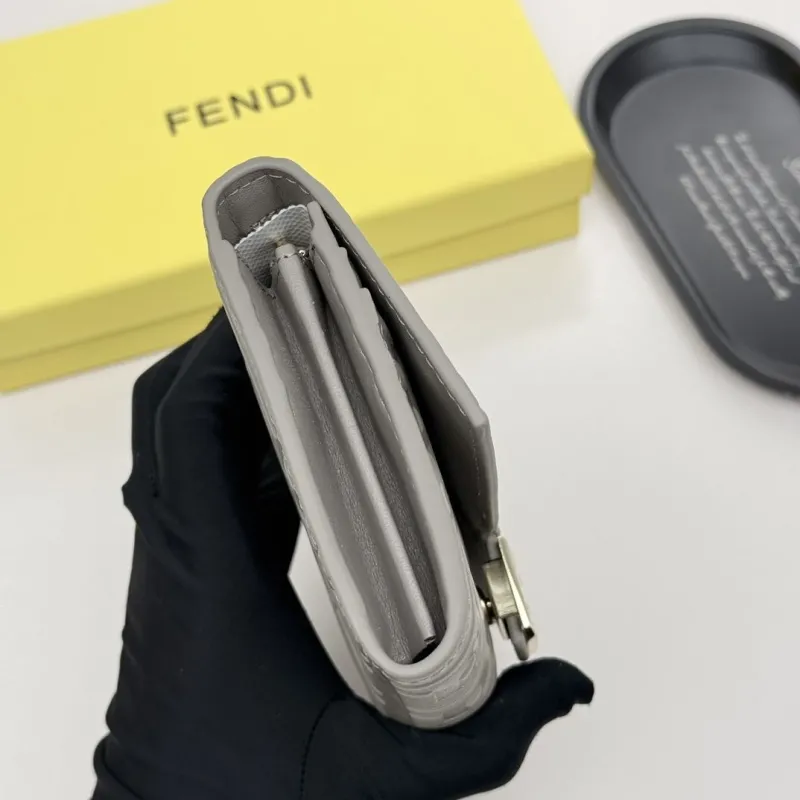 Fendi Gray FF Pattern Long Wallet - Image 5