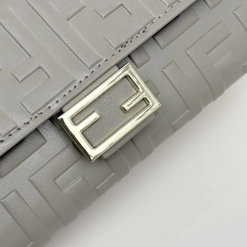 Fendi Gray FF Pattern Long Wallet - Image 6