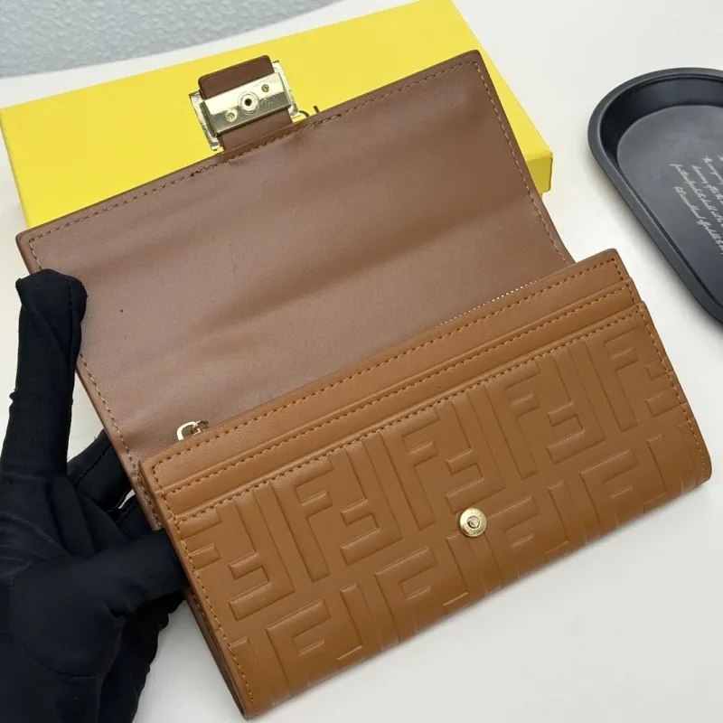 Fendi Brown FF Pattern Continental Wallet - Image 7
