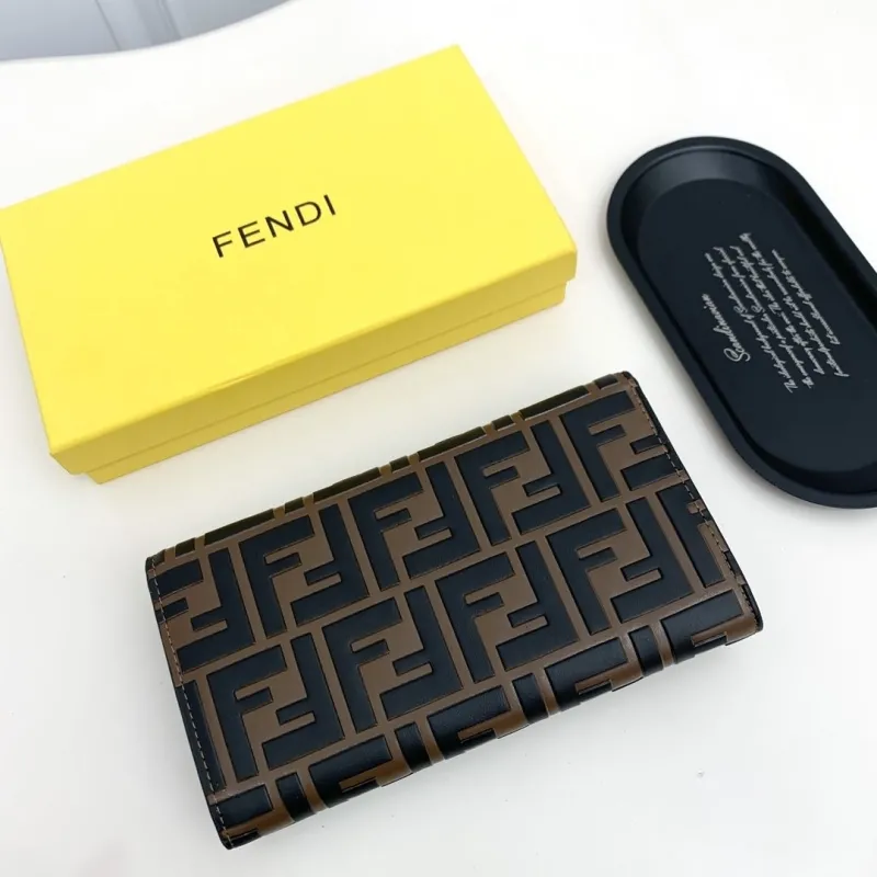 Fendi Brown Black Chain Wallet - Image 3