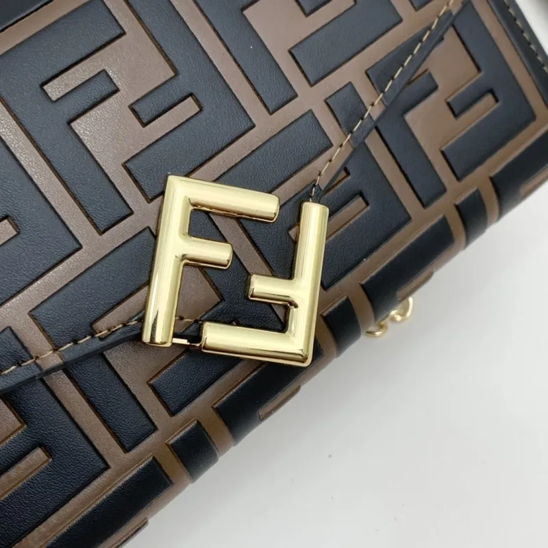 Fendi Brown Black Chain Wallet - Image 4