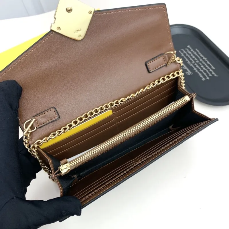 Fendi Brown Black Chain Wallet - Image 6