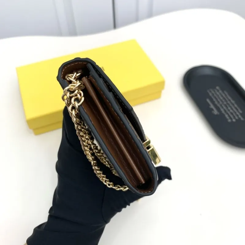 Fendi Brown Black Chain Wallet - Image 9