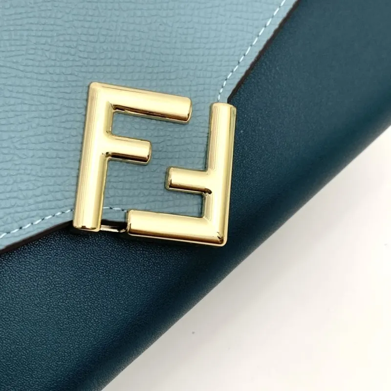 Fendi Two Tone Blue Chain Wallet - Image 4