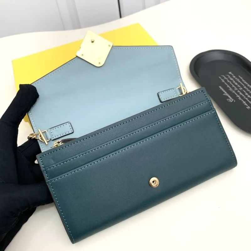 Fendi Two Tone Blue Chain Wallet - Image 5