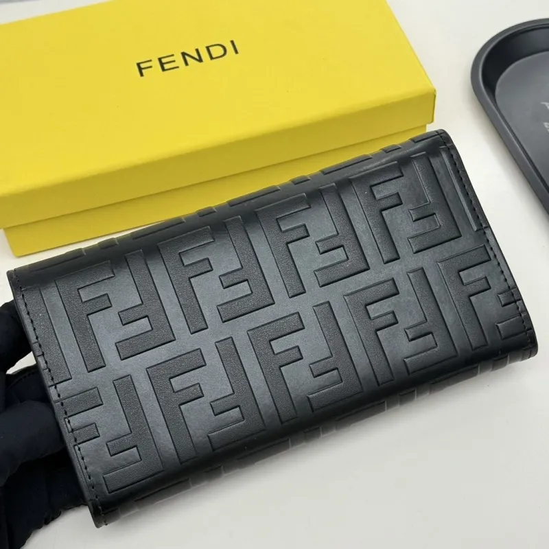 Fendi Black FF Pattern Leather Wallet - Image 4