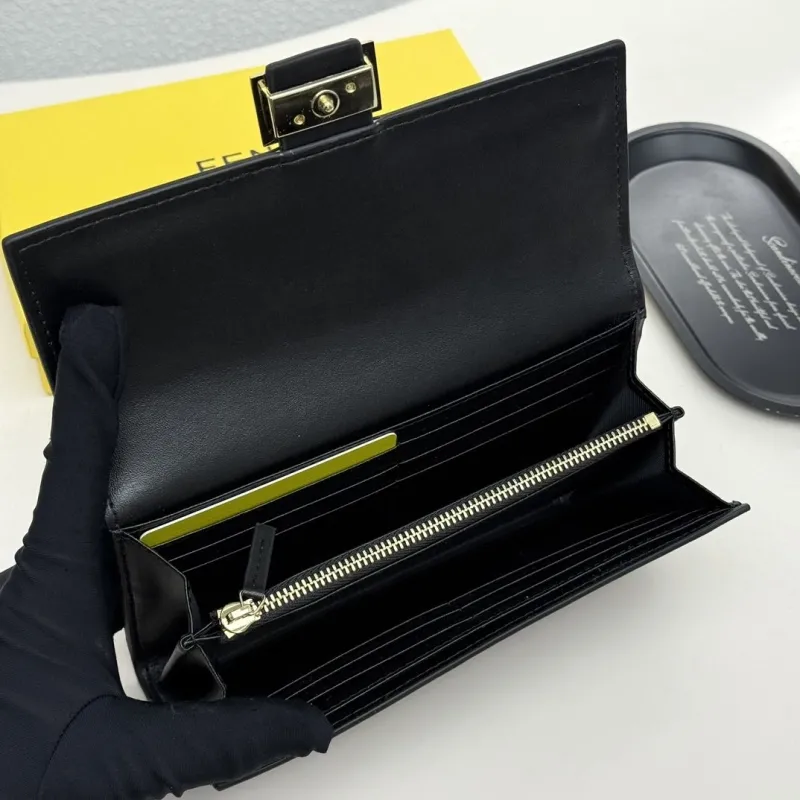 Fendi Black FF Pattern Leather Wallet - Image 8