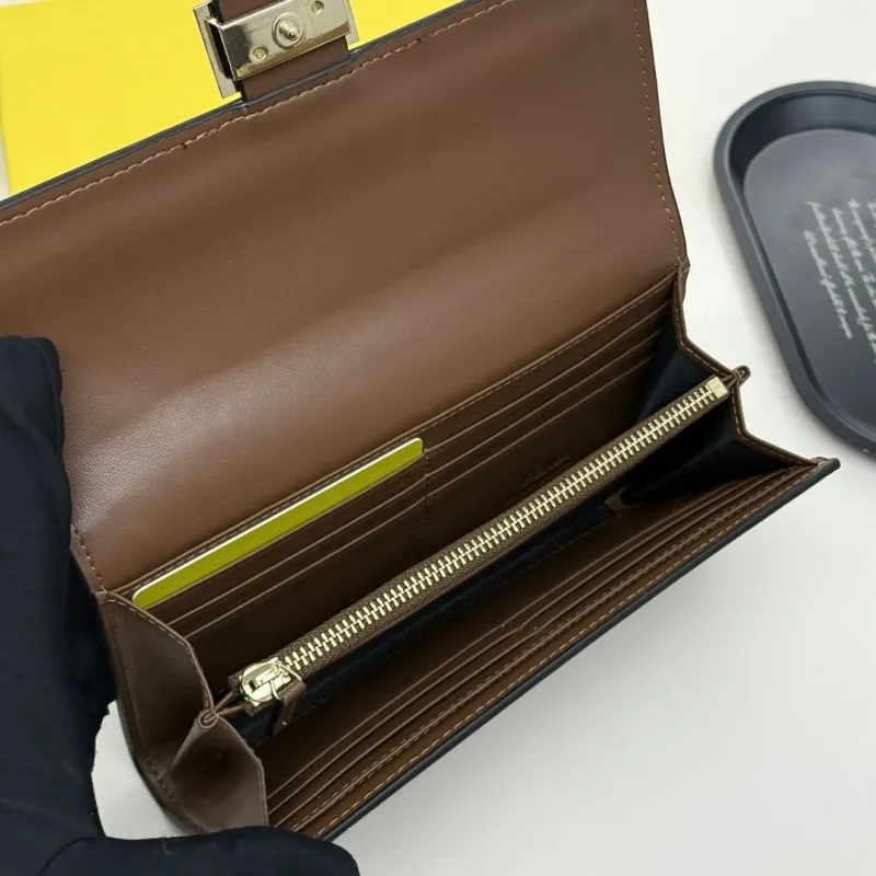Fendi Brown Black FF Pattern Leather Wallet - Image 7