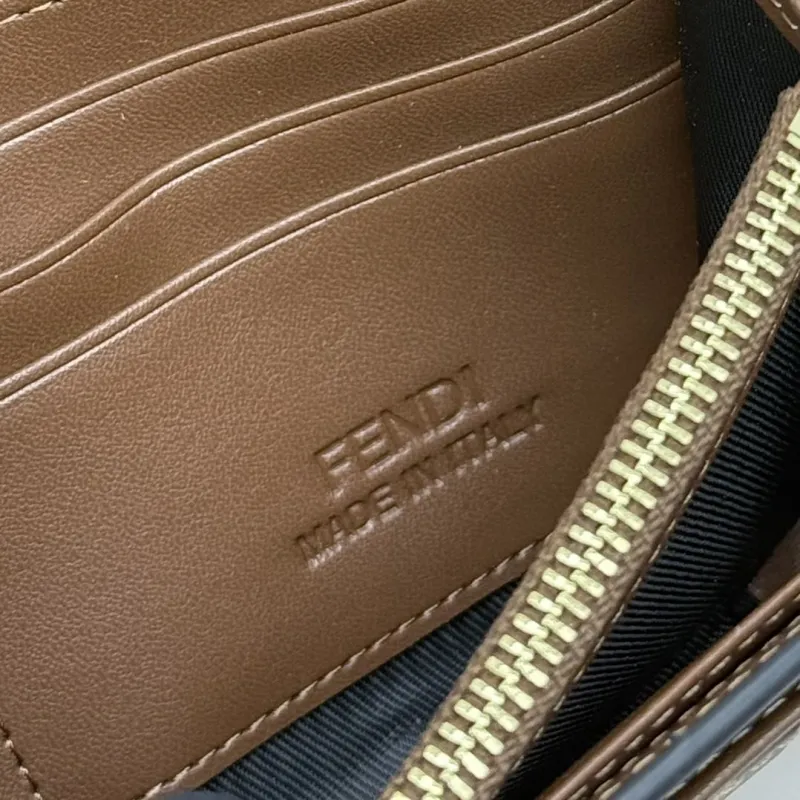Fendi Brown Black FF Pattern Leather Wallet - Image 9