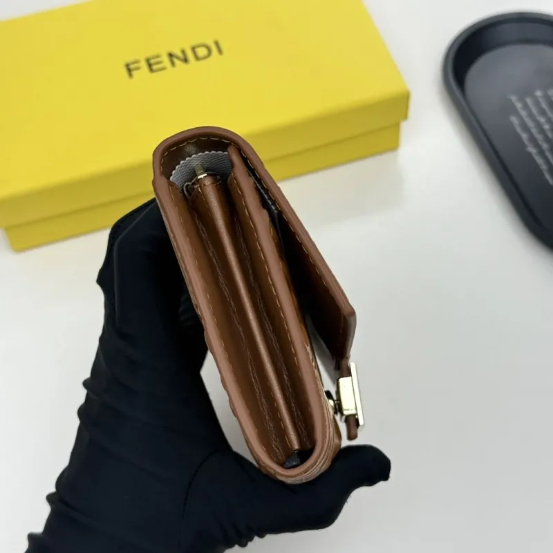 Fendi Brown Embossed Leather Wallet - Image 5
