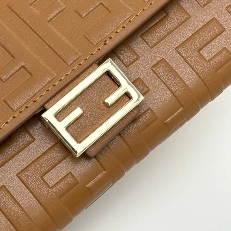 Fendi Brown Embossed Leather Wallet - Image 6