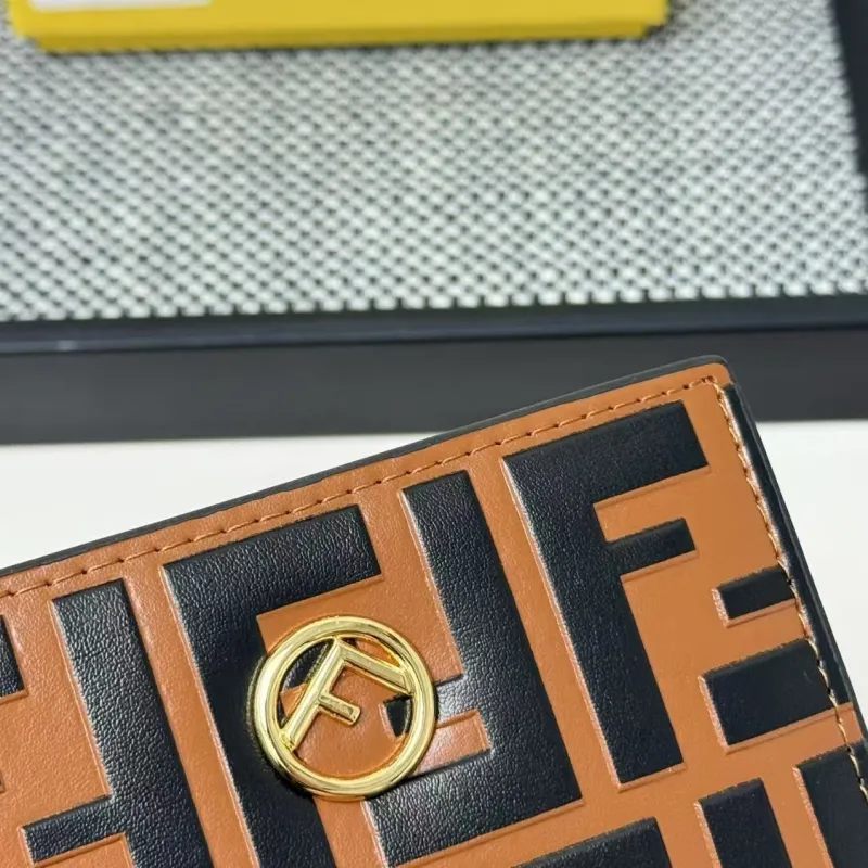 Fendi 2605 Brown Black Bifold Wallet - Image 5