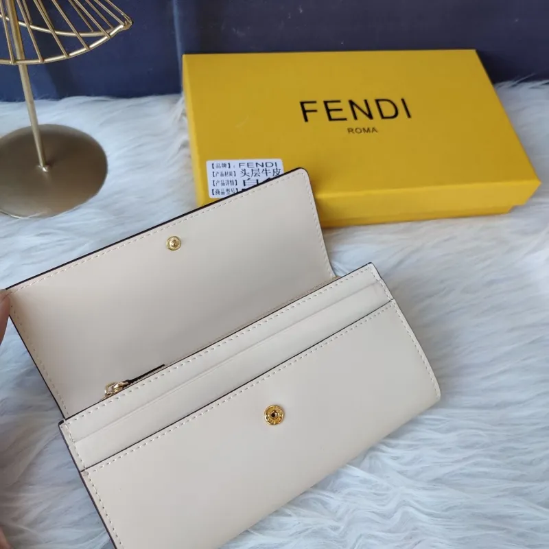 Fendi Roma Cream Leather Long Wallet - Image 5