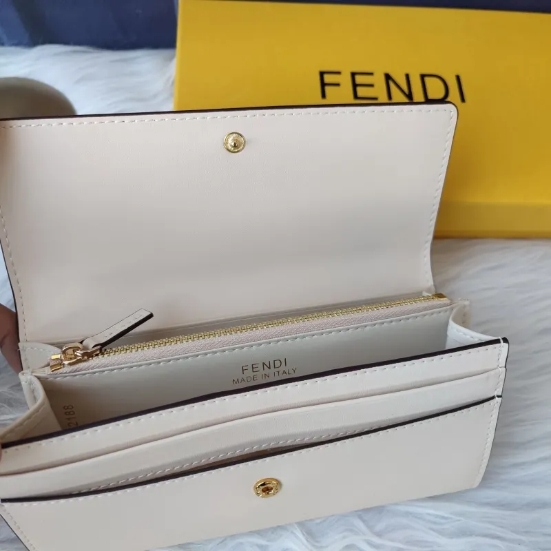 Fendi Roma Cream Leather Long Wallet - Image 7