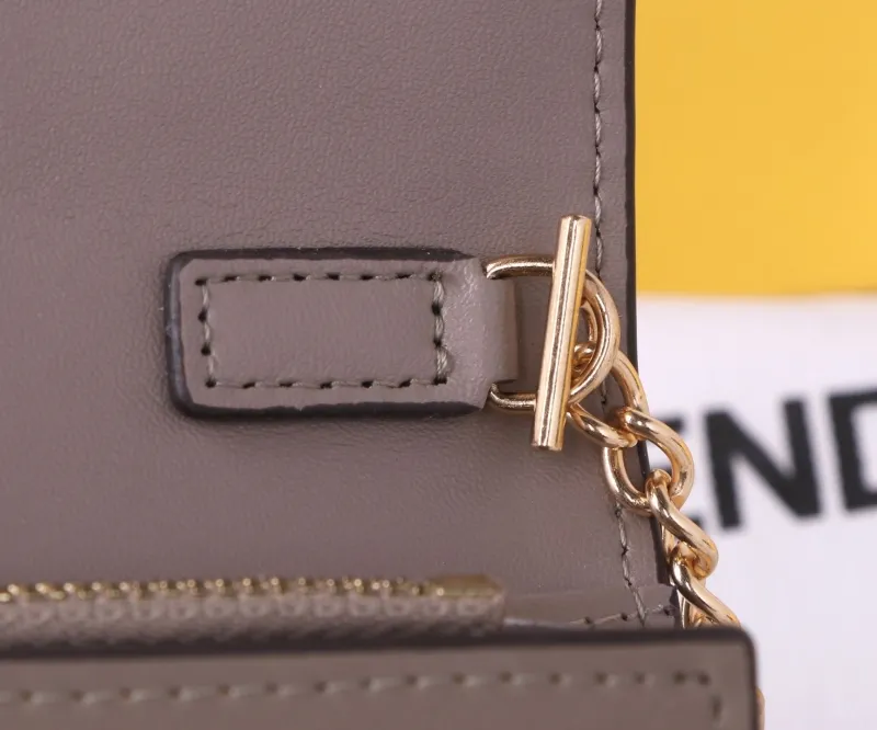 Fendi Women's Taupe Chain Wallet - Image 8