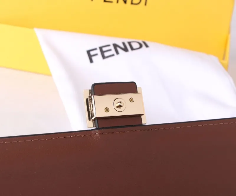 Fendi Brown Black FF Chain Wallet - Image 8