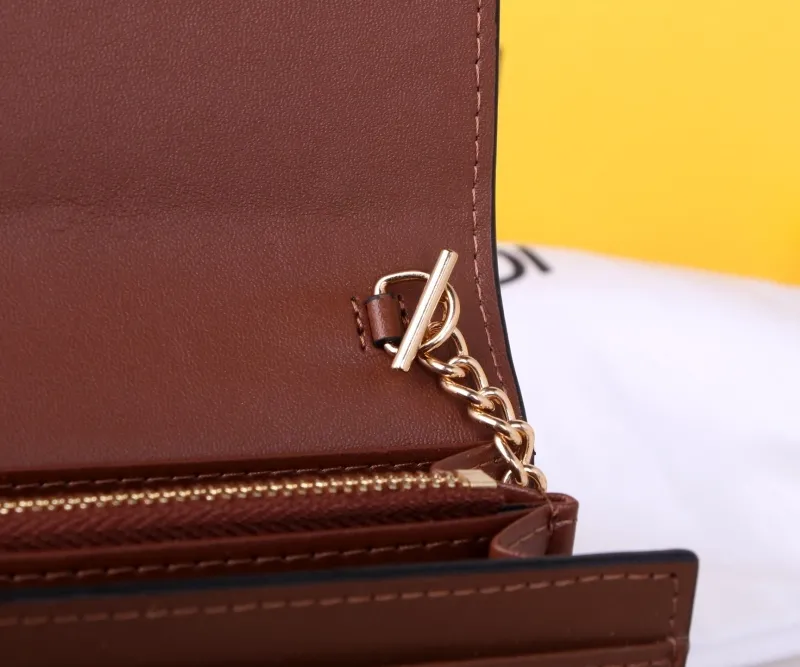 Fendi Brown Black FF Chain Wallet - Image 9