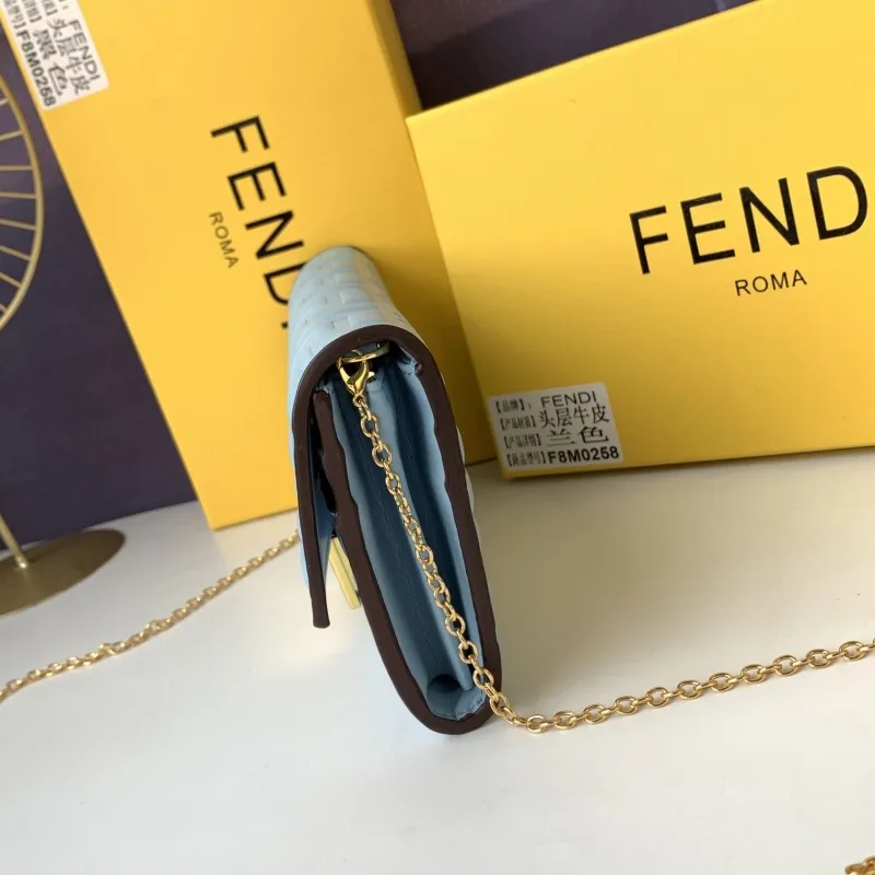 Fendi Light Blue Chain Wallet F8M0258 - Image 3