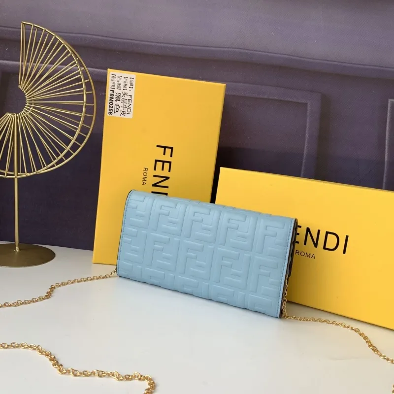 Fendi Light Blue Chain Wallet F8M0258 - Image 4