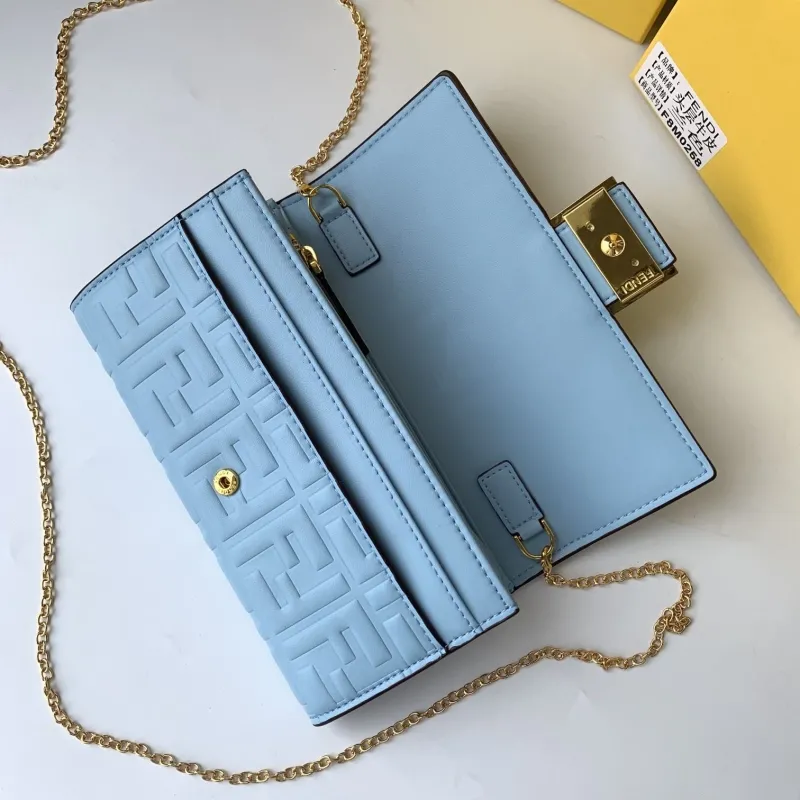 Fendi Light Blue Chain Wallet F8M0258 - Image 5
