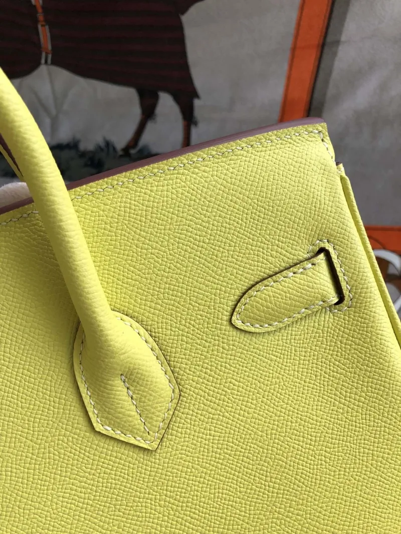Hermes Yellow Birkin 21 Leather Handbag - Image 5