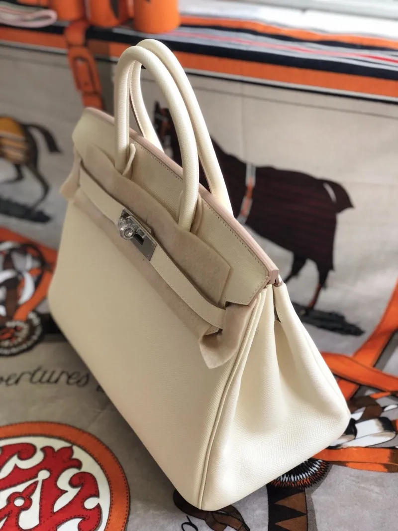 Hermes Birkin 22 Cream Leather Handbag - Image 3