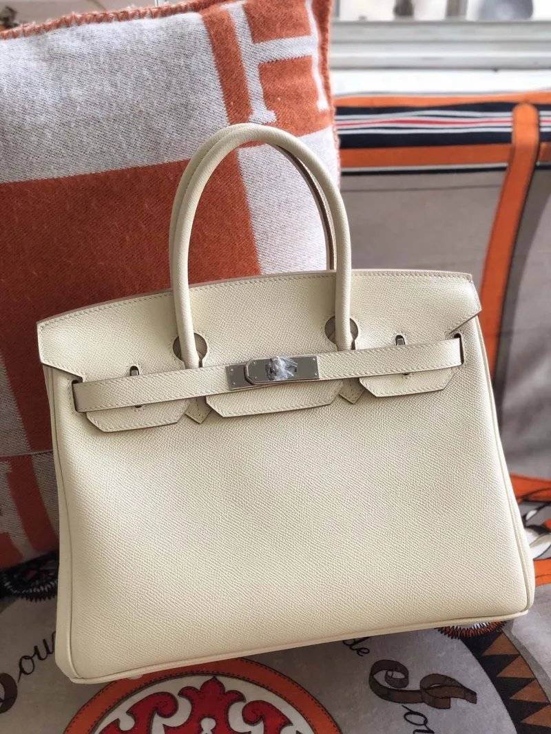 Hermes Birkin 22 Cream Leather Handbag - Image 8