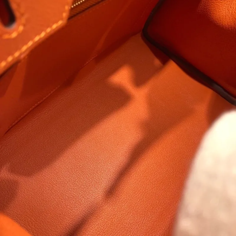 Hermes Birkin 24 Orange Canvas Handbag - Image 9