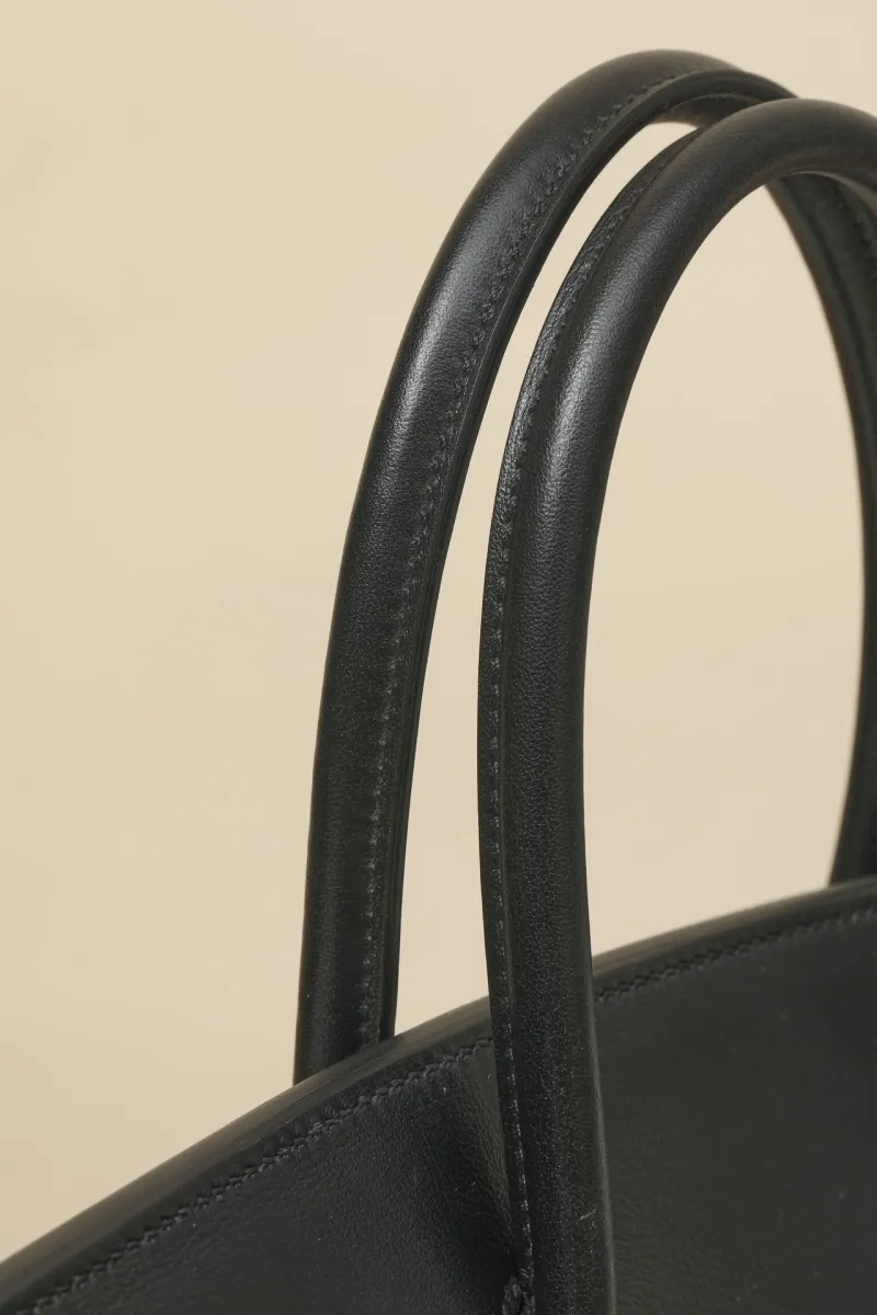 Hermes Birkin 29 Black and Light Gray Leather Handbag - Image 3