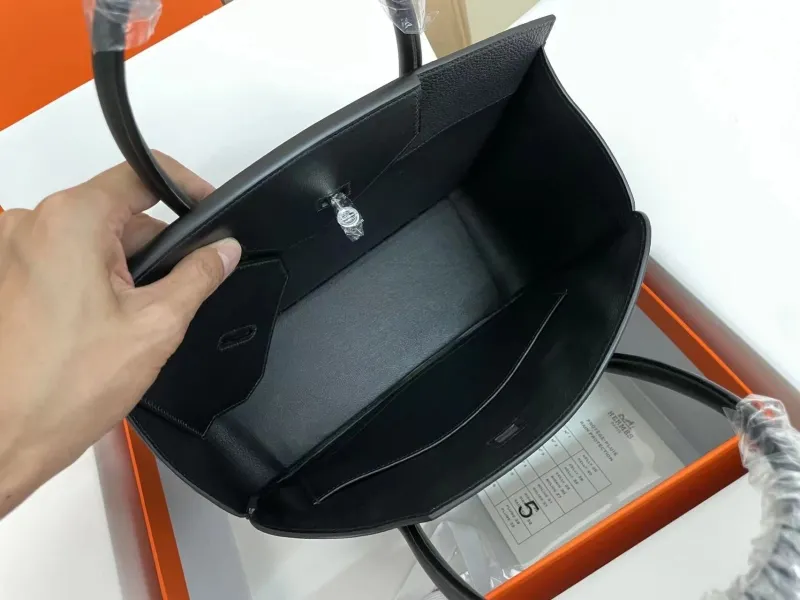 Hermes Birkin 33 Black Leather Tote Bag - Image 3