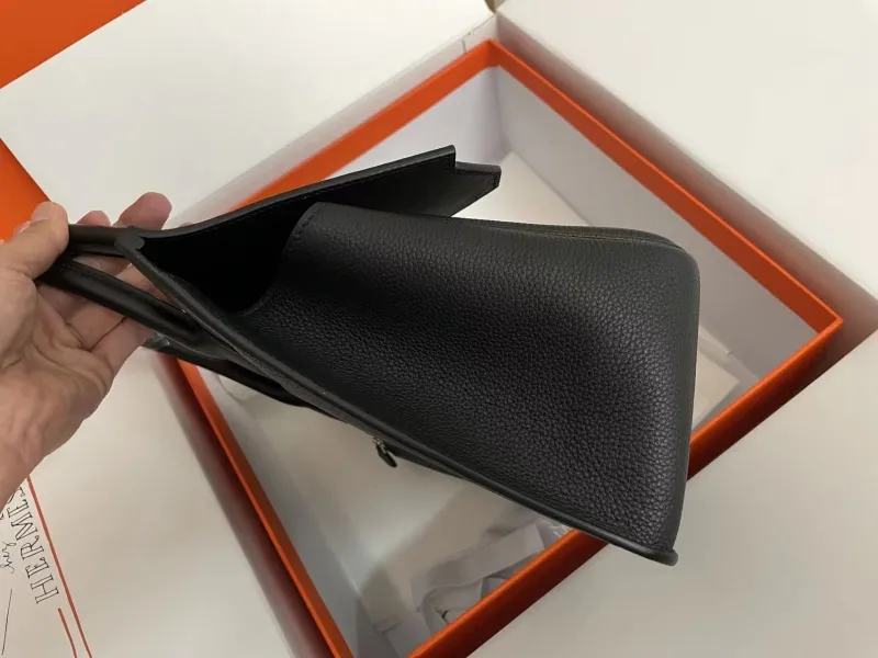 Hermes Birkin 33 Black Leather Tote Bag - Image 6