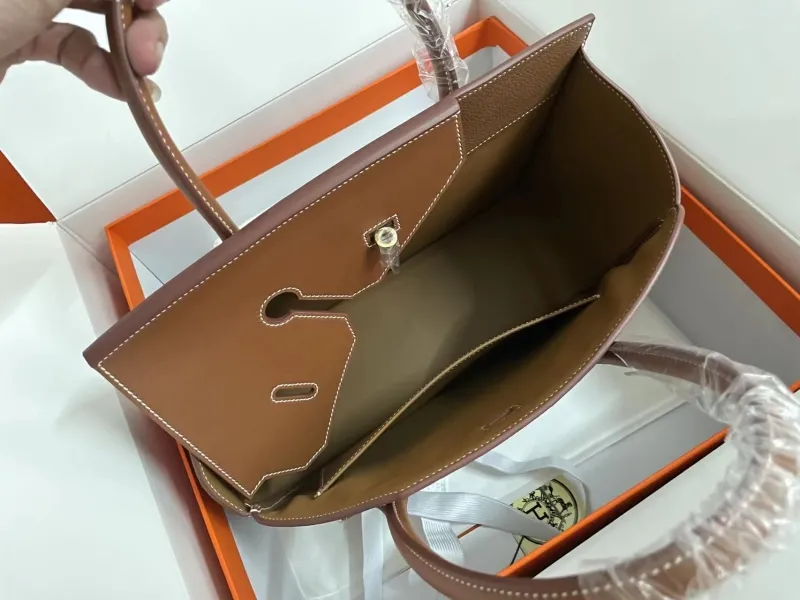 Hermes Birkin 34 Brown Leather Handbag - Image 3