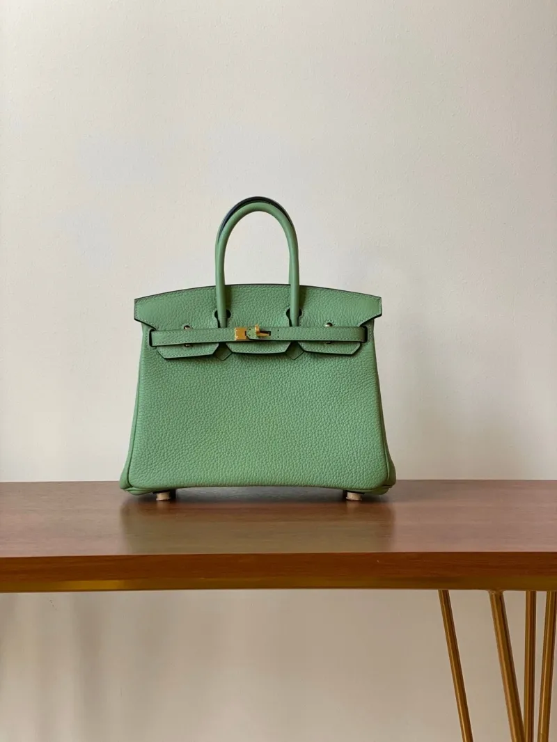 Hermes Light Green Birkin 37 Leather Handbag