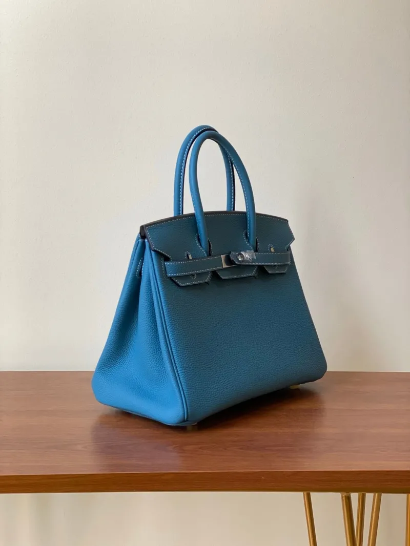 Alternative view of Hermes Blue Birkin 38 Leather Handbag