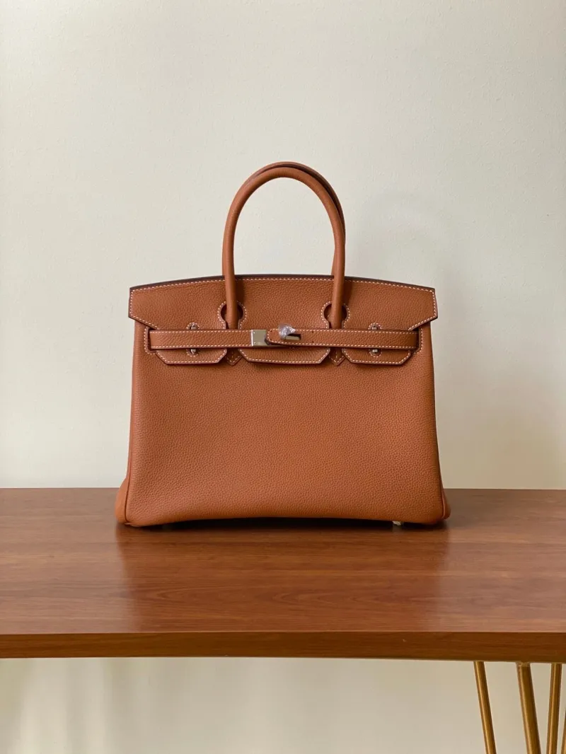 Hermes Brown Birkin 39 Leather Handbag
