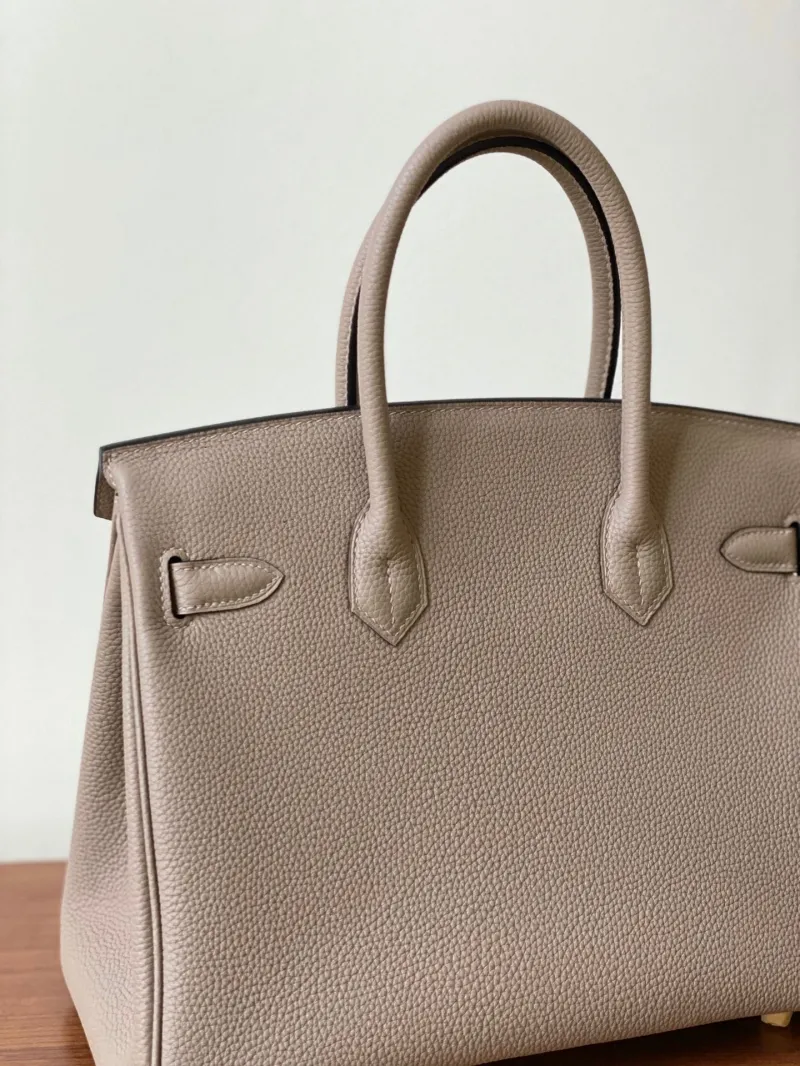 Hermes Birkin 40 Gray Leather Handbag - Image 4