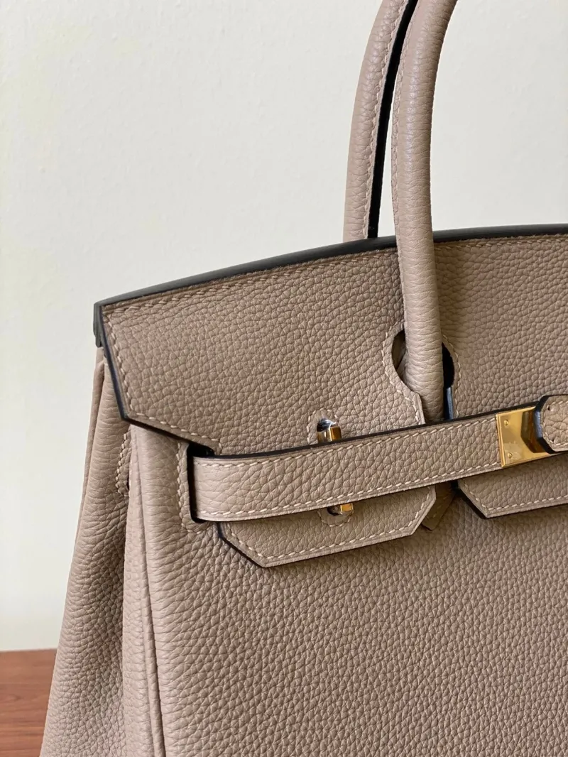 Hermes Birkin 40 Gray Leather Handbag - Image 5