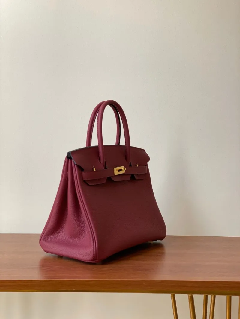 Alternative view of Hermes Burgundy Birkin Leather Handbag