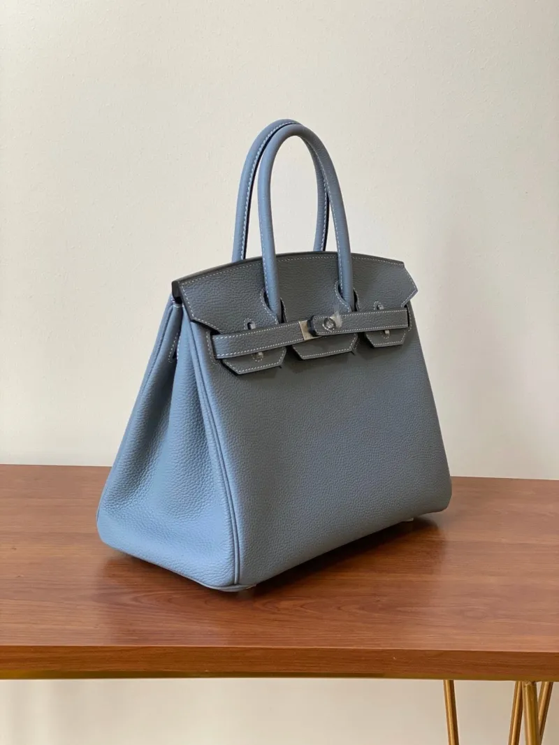 Alternative view of Hermes Blue Birkin Leather Handbag