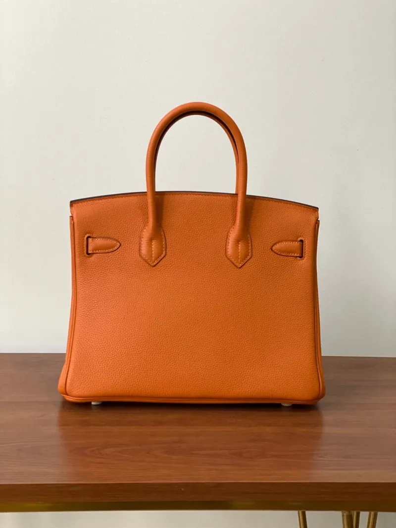 Alternative view of Hermes Orange Birkin Leather Handbag