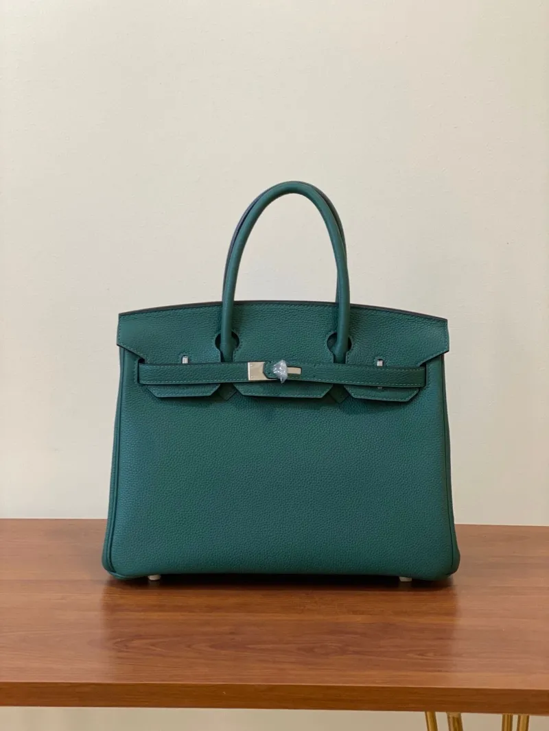 Hermes Dark Green Birkin 46 Leather Handbag