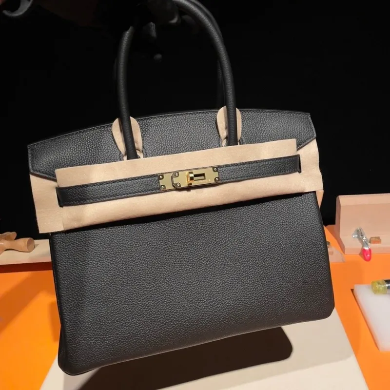 Hermes Black Birkin Leather Handbag - Image 3