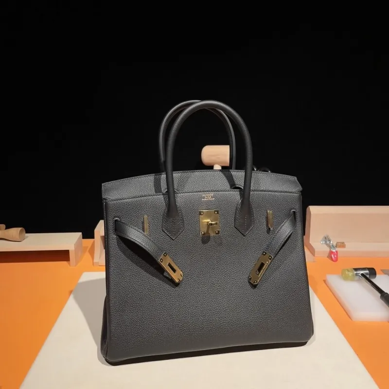 Hermes Black Birkin Leather Handbag - Image 7